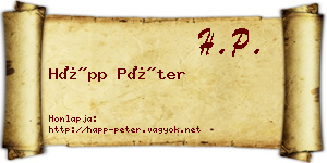 Hápp Péter névjegykártya