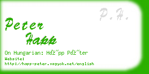 peter happ business card